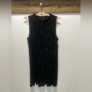 Jessica Howard Black Sleeveless floral velvet burnout dress Sz 16 whimsygoth